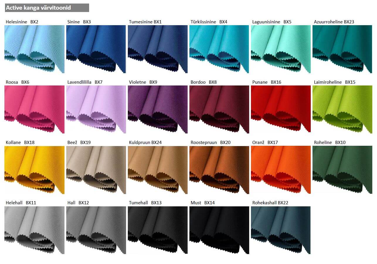 aktiivinen kankaan värin valinta