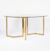 Kuldne klaasist laud, minimalistik, glamuurne, peolaud, üritusemööbel, peomööbel