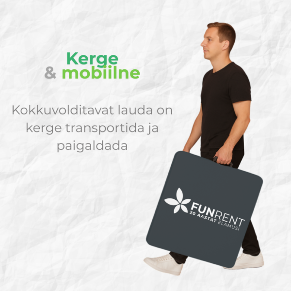 keskelt kokkupandav laud 183 x 76 x h74 cm