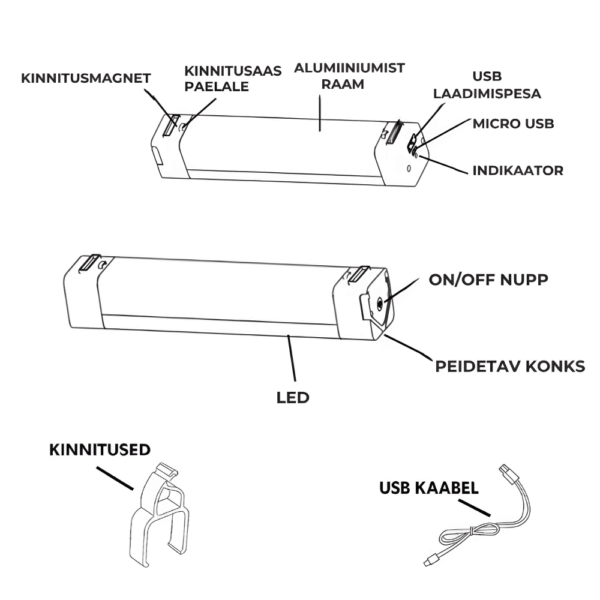 led valgustite komplekt pop up telgile 6000mah
