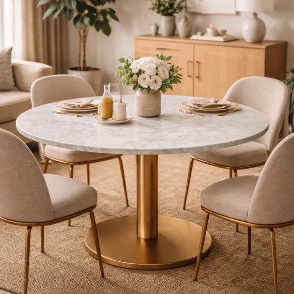 marmorplaadiga laud q110cm