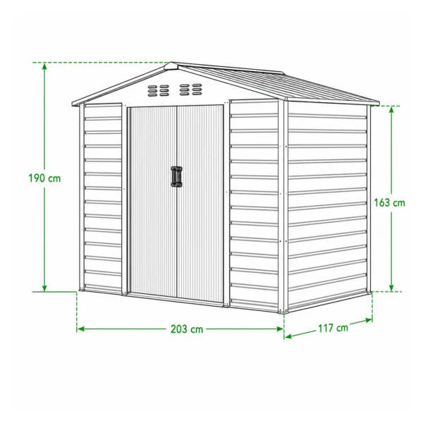 aiakuur 2,13x1,27x1,90m, 2,71m², proshed®, antratsiit