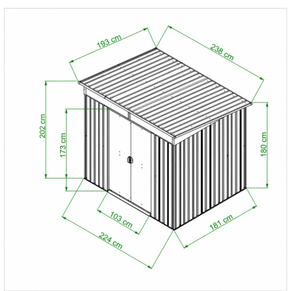 aknaga aiakuur, 2,38x1,93x2,02m, 4,59m2, proshed®, antratsiit