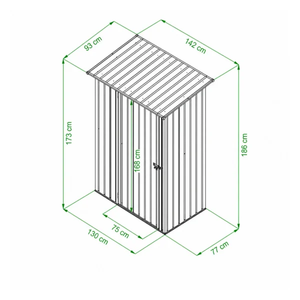 aiakuur 1,42x0,93x1,86m, 1,3m², proshed®, antratsiit